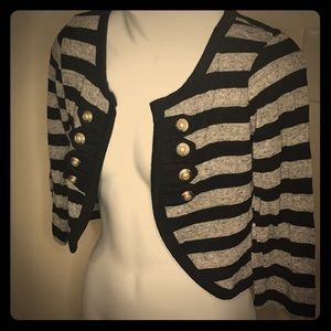 Pearl Button Black and Gray Cardigan